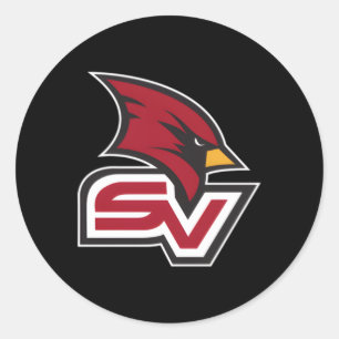 Saginaw Valley State Kardinalen Links Borst Icoon Ronde Sticker