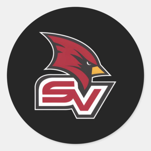 Saginaw Valley State Kardinalen Links Borst Icoon Ronde Sticker (Voorkant)