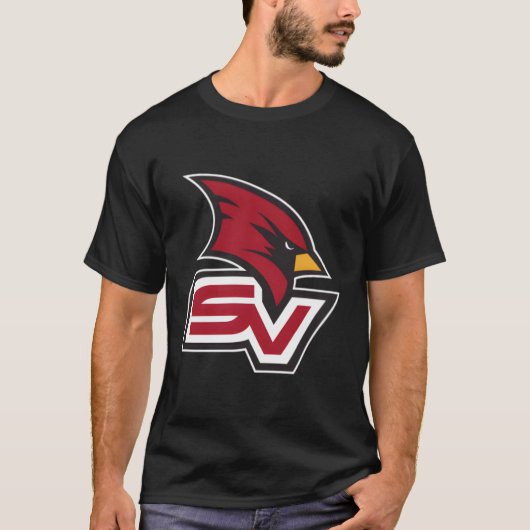 Saginaw Valley State Kardinalen Links Borst Icoon T-shirt (Voorkant)