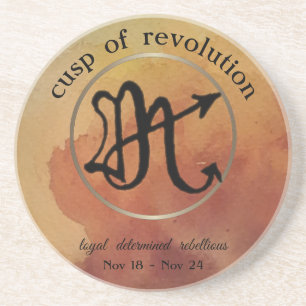 Sagitarrius - Scorpio Cusp Zandsteen Onderzetter