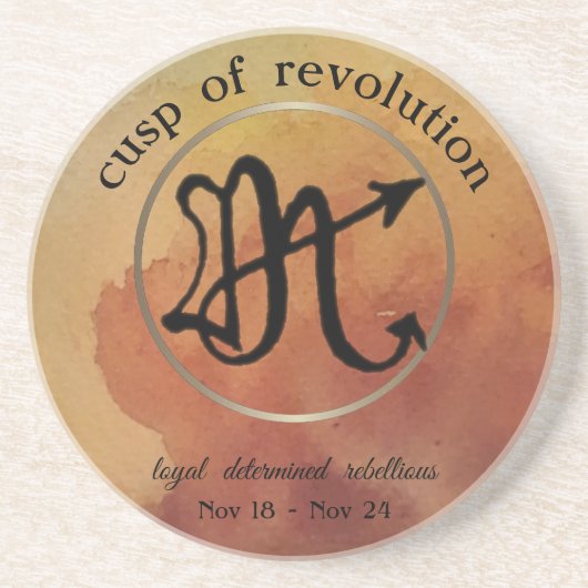 Sagitarrius - Scorpio Cusp Zandsteen Onderzetter (Voorkant)