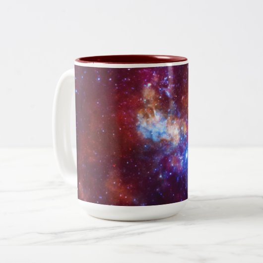 Sagittarius A Milky Way Galaxy Afbeelding Tweekleurige Koffiemok (Voorkant links)