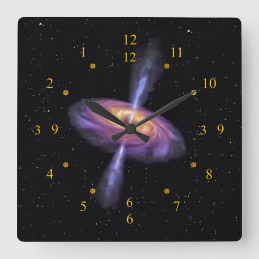  Sagittarius A Quasar V2 ~ Time Machine Clock ~ Vierkante Klok (Voorkant)