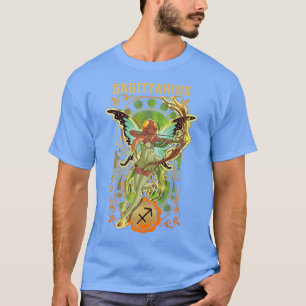 Sagittarius Anime Birthday Fairy Fairies Black Gir T-shirt