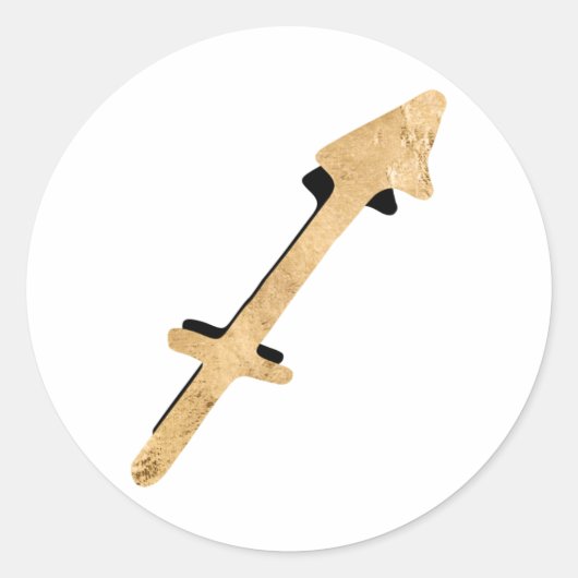 Sagittarius archer black Gold zodiab symbool Ronde Sticker (Voorkant)