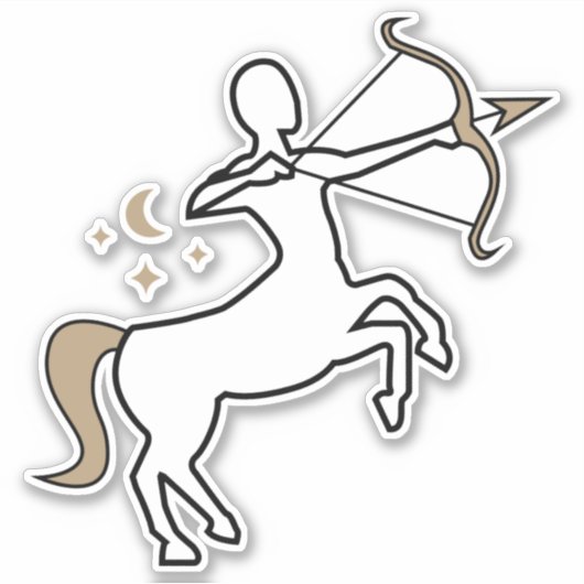 Sagittarius Archer-brandteken astrologisch symbool Sticker (Voorkant)