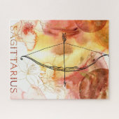 Sagittarius archer red oranje gouden planeten zodi legpuzzel (Horizontaal)