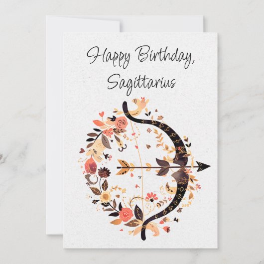 Sagittarius Archer Zodiac Boho Verjaardag Flat Kaa (Voorkant)