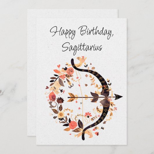Sagittarius Archer Zodiac Boho Verjaardag Flat Kaa (Voorkant / Achterkant)