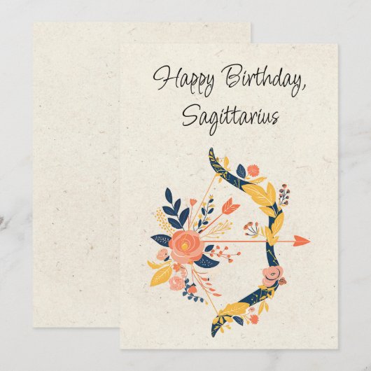 Sagittarius Archer Zodiac Verjaardag Flat Kaart (Voorkant / Achterkant)