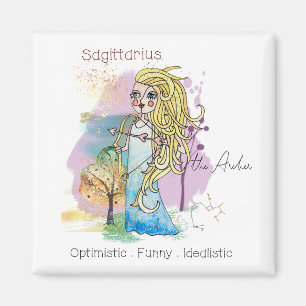 Sagittarius Archer Zodiac Whimsical Mystical Magneet