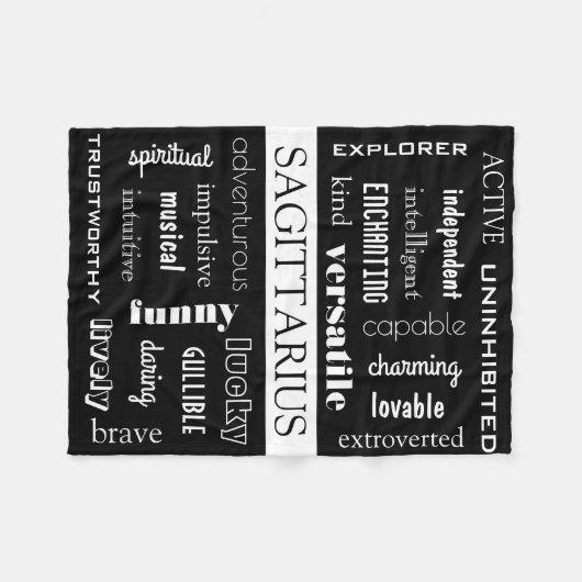 Sagittarius Astrological Fleece Deken (Voorkant (Horizontaal))