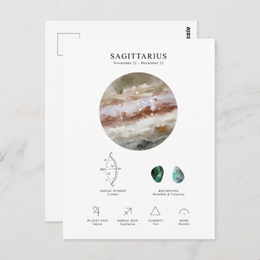 Sagittarius Astrological Sign Briefkaart (Voorkant / Achterkant)
