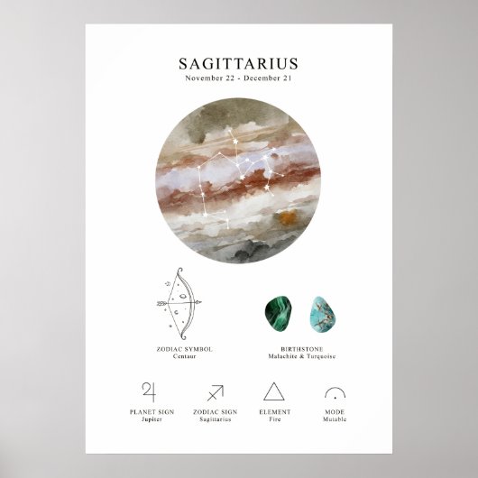 Sagittarius Astrological Sign Poster (Voorkant)