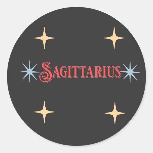 Sagittarius Astrological Sign Ronde Sticker (Voorkant)