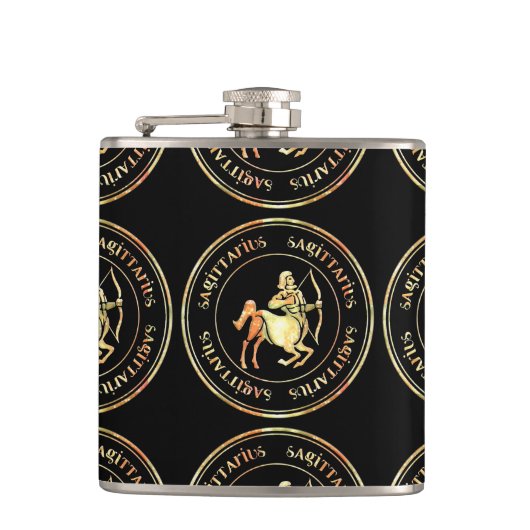Sagittarius Astrology Zodiac d1 Flask 3 Heupfles (Voorkant)