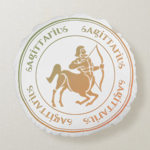 Sagittarius Astrology Zodiac d1 Round Pillow Rond Kussen