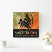 Sagittarius Astrology Zodiac d1 Wall Clock 3 Vierkante Klok (Huis)
