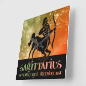 Sagittarius Astrology Zodiac d1 Wall Clock 3 Vierkante Klok (Hoek)