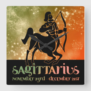 Sagittarius Astrology Zodiac d1 Wall Clock 3 Vierkante Klok