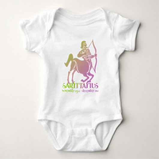 Sagittarius Astrology Zodiac d3 Baby Romper (Voorkant)