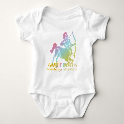 Sagittarius Astrology Zodiac d5 Baby Romper (Voorkant)