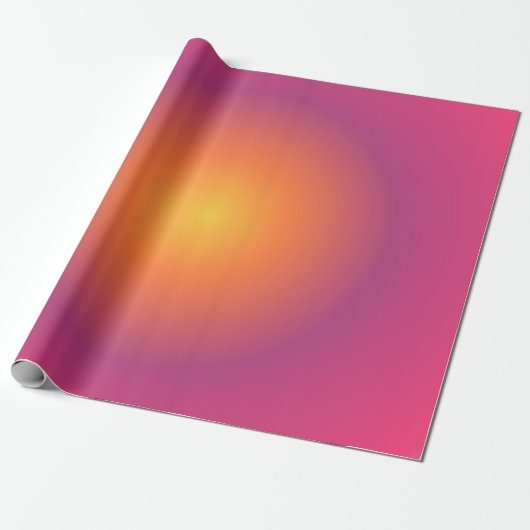 Sagittarius Aura Gradient Zodiac, Paarse geel Cadeaupapier (Uitgerold)