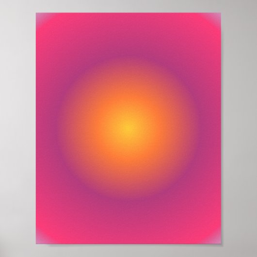 Sagittarius Aura Gradient Zodiac, Paarse geel Poster (Voorkant)