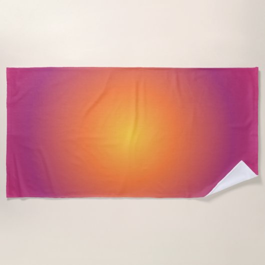 Sagittarius Aura Gradient Zodiac, Paarse geel Strandlaken (Voorkant)