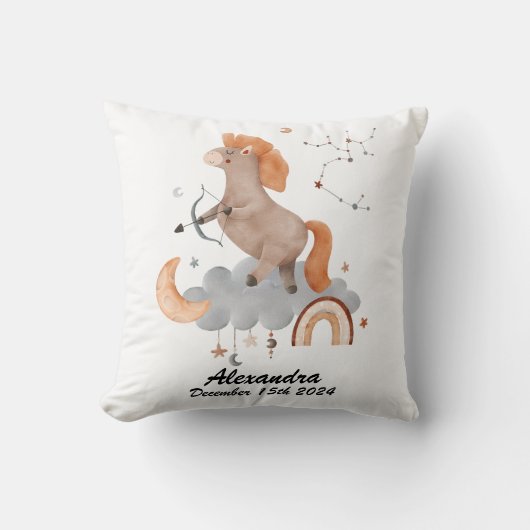 Sagittarius Baby Zodiac Nursery Pillow Kussen (Voorkant)