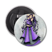 Sagittarius Belly Dancer Paars Button Flesopener (Voorkant)