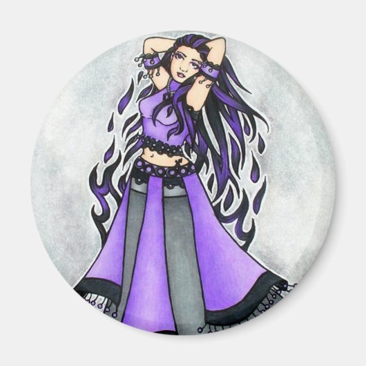 Sagittarius Belly Dancer Paars Magneet (Voorkant)