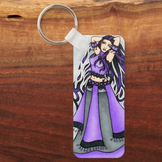 Sagittarius Belly Dancer Paars Sleutelhanger (Voorkant)