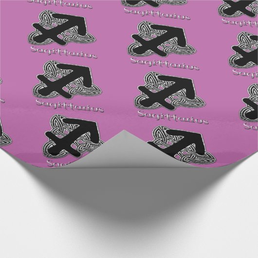 Sagittarius Birth Sign Celtic Knot Zodiac Paper Cadeaupapier (Hoek)