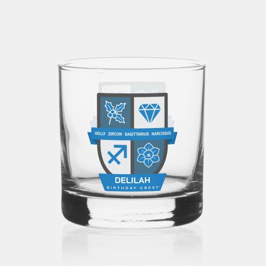 Sagittarius Birthday Crest™ December 1-21 Whisky Glas (Achterkant)