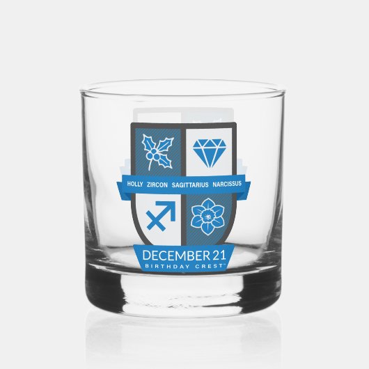 Sagittarius Birthday Crest™ December 1-21  Whisky Glas (Achterkant)