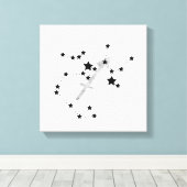Sagittarius black & Silver constellation zodiac Canvas Afdruk (Insitu (Houten vloer))