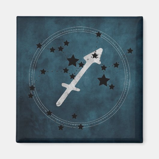 Sagittarius black & Silver constellation zodiac Magneet (Voorkant)