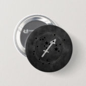 Sagittarius black & Silver constellation zodiac Ronde Button 5,7 Cm (Voorkant /achterkant)