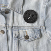 Sagittarius black & Silver constellation zodiac Ronde Button 5,7 Cm (In situ)