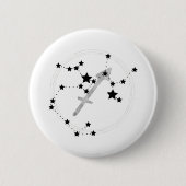 Sagittarius black & Silver constellation zodiac Ronde Button 5,7 Cm (Voorkant)