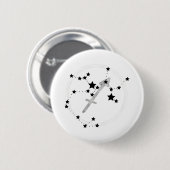 Sagittarius black & Silver constellation zodiac Ronde Button 5,7 Cm (Voorkant /achterkant)