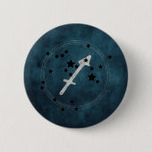 Sagittarius black & Silver constellation zodiac Ronde Button 5,7 Cm (Voorkant)