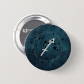 Sagittarius black & Silver constellation zodiac Ronde Button 5,7 Cm (Voorkant /achterkant)