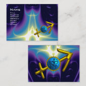 SAGITTARIUS - blauw paars roze violet Visitekaartje (Voorkant / Achterkant)