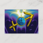 SAGITTARIUS - blauw paars roze violet Visitekaartje (Achterkant)