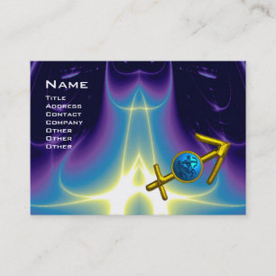 SAGITTARIUS - blauw paars roze violet Visitekaartje