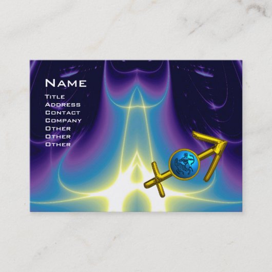 SAGITTARIUS - blauw paars roze violet Visitekaartje (Voorkant)