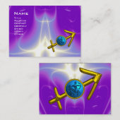 SAGITTARIUS - blauw paars roze violet Visitekaartje (Voorkant / Achterkant)