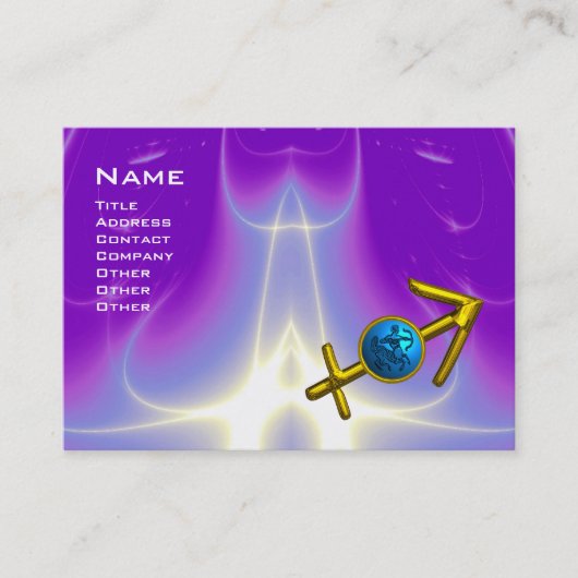 SAGITTARIUS - blauw paars roze violet Visitekaartje (Voorkant)
